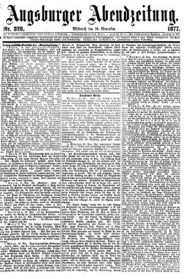 Augsburger Abendzeitung Mittwoch 28. November 1877