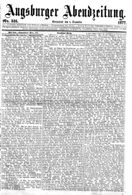 Augsburger Abendzeitung Samstag 1. Dezember 1877