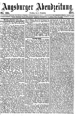 Augsburger Abendzeitung Dienstag 4. Dezember 1877