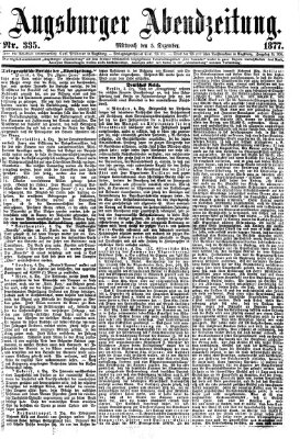 Augsburger Abendzeitung Mittwoch 5. Dezember 1877