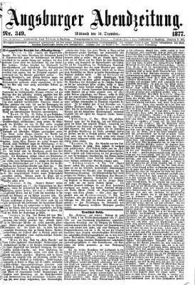 Augsburger Abendzeitung Mittwoch 19. Dezember 1877