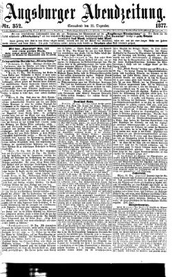 Augsburger Abendzeitung Samstag 22. Dezember 1877