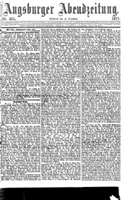 Augsburger Abendzeitung Mittwoch 26. Dezember 1877