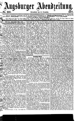 Augsburger Abendzeitung Samstag 29. Dezember 1877