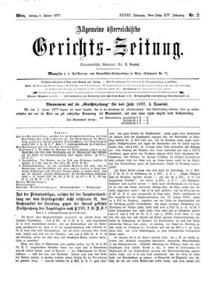 Allgemeine österreichische Gerichts-Zeitung Freitag 5. Januar 1877