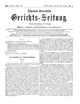 Allgemeine österreichische Gerichts-Zeitung Freitag 19. Januar 1877