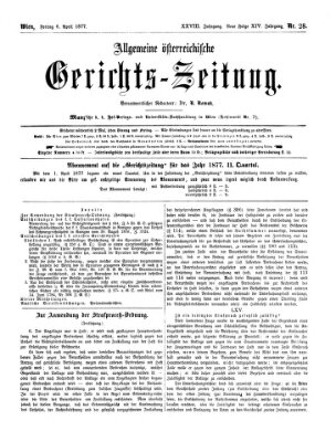 Allgemeine österreichische Gerichts-Zeitung Freitag 6. April 1877