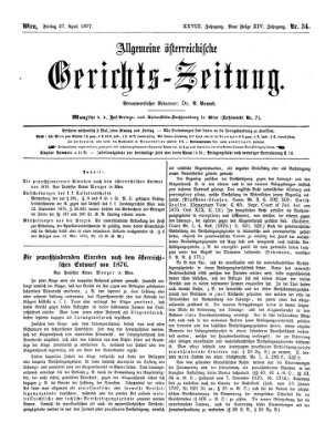 Allgemeine österreichische Gerichts-Zeitung Freitag 27. April 1877