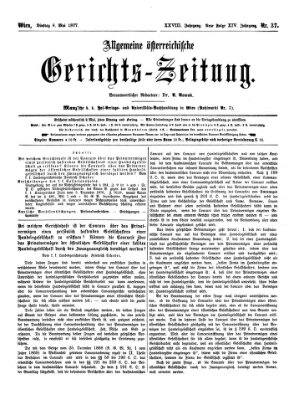 Allgemeine österreichische Gerichts-Zeitung Dienstag 8. Mai 1877