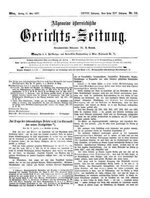 Allgemeine österreichische Gerichts-Zeitung Freitag 11. Mai 1877