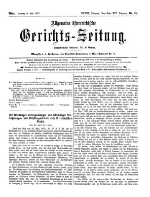 Allgemeine österreichische Gerichts-Zeitung Dienstag 15. Mai 1877