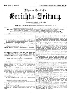 Allgemeine österreichische Gerichts-Zeitung Freitag 13. Juli 1877