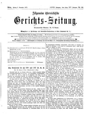 Allgemeine österreichische Gerichts-Zeitung Freitag 9. November 1877