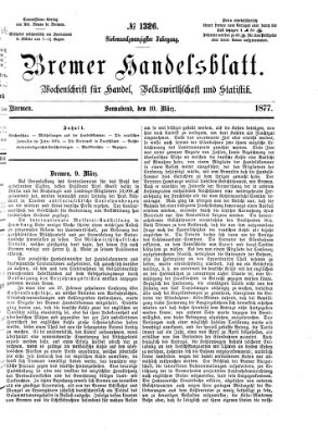 Bremer Handelsblatt Samstag 10. März 1877