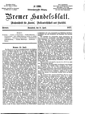 Bremer Handelsblatt Samstag 21. April 1877