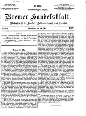 Bremer Handelsblatt Samstag 19. Mai 1877