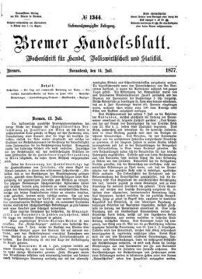 Bremer Handelsblatt Samstag 14. Juli 1877