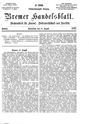 Bremer Handelsblatt Samstag 18. August 1877