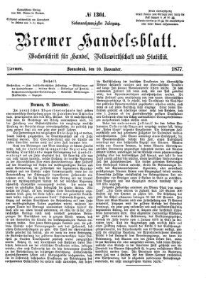 Bremer Handelsblatt Samstag 10. November 1877