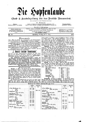 Die Hopfenlaube (Fach- und Handelszeitung für das deutsche Brauwesen) Dienstag 6. März 1877