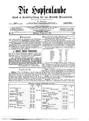 Die Hopfenlaube (Fach- und Handelszeitung für das deutsche Brauwesen) Dienstag 1. Mai 1877