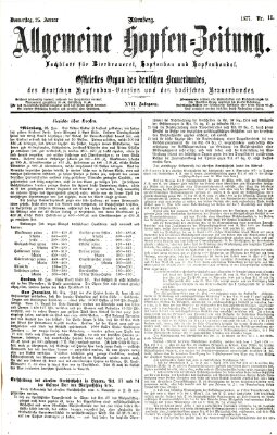 Allgemeine Hopfen-Zeitung Donnerstag 25. Januar 1877