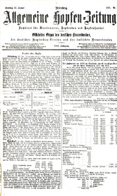 Allgemeine Hopfen-Zeitung Samstag 27. Januar 1877