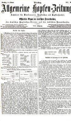 Allgemeine Hopfen-Zeitung Samstag 10. Februar 1877