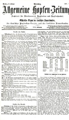 Allgemeine Hopfen-Zeitung Dienstag 13. Februar 1877