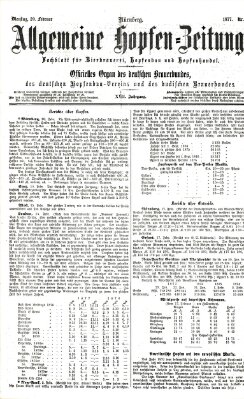 Allgemeine Hopfen-Zeitung Dienstag 20. Februar 1877