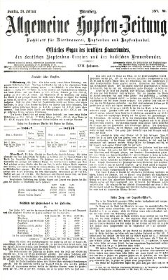 Allgemeine Hopfen-Zeitung Samstag 24. Februar 1877