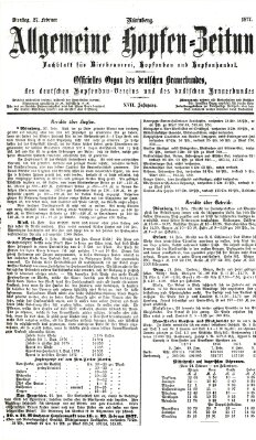 Allgemeine Hopfen-Zeitung Dienstag 27. Februar 1877