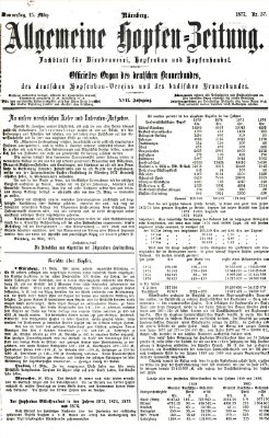 Allgemeine Hopfen-Zeitung Donnerstag 15. März 1877