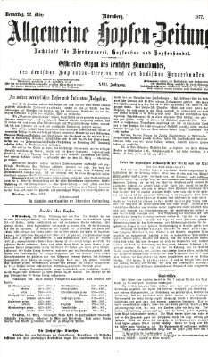 Allgemeine Hopfen-Zeitung Donnerstag 22. März 1877