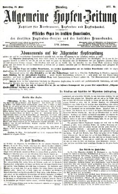 Allgemeine Hopfen-Zeitung Donnerstag 29. März 1877