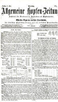 Allgemeine Hopfen-Zeitung Samstag 31. März 1877