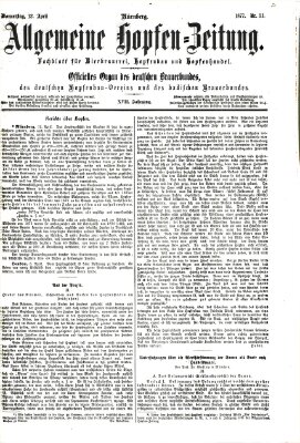 Allgemeine Hopfen-Zeitung Donnerstag 12. April 1877