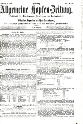 Allgemeine Hopfen-Zeitung Donnerstag 19. April 1877