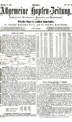 Allgemeine Hopfen-Zeitung Samstag 21. April 1877