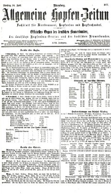 Allgemeine Hopfen-Zeitung Dienstag 24. April 1877