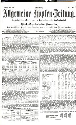 Allgemeine Hopfen-Zeitung Samstag 19. Mai 1877