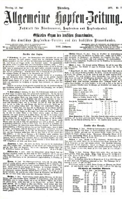 Allgemeine Hopfen-Zeitung Dienstag 12. Juni 1877