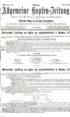 Allgemeine Hopfen-Zeitung Dienstag 19. Juni 1877