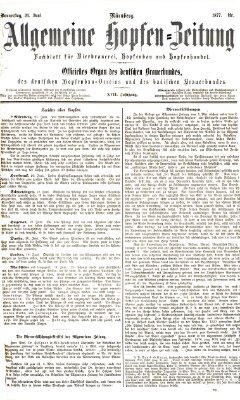 Allgemeine Hopfen-Zeitung Donnerstag 21. Juni 1877