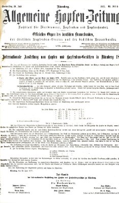 Allgemeine Hopfen-Zeitung Donnerstag 19. Juli 1877