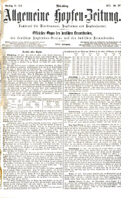 Allgemeine Hopfen-Zeitung Dienstag 31. Juli 1877