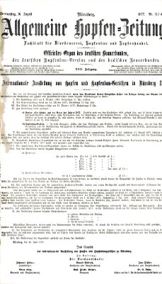 Allgemeine Hopfen-Zeitung Donnerstag 16. August 1877