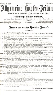 Allgemeine Hopfen-Zeitung Donnerstag 23. August 1877