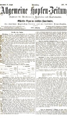 Allgemeine Hopfen-Zeitung Samstag 25. August 1877