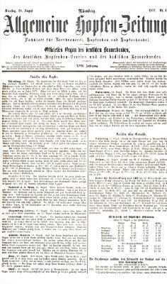 Allgemeine Hopfen-Zeitung Dienstag 28. August 1877